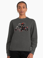 Shadow on Motorcycle Fan Art - Cool Biker Hedgehog Sweatshirt Charcoal Heather