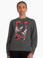 Black Airforce Energy Hedgehog - Streetwear Anime Hoodie Charcoal Heather