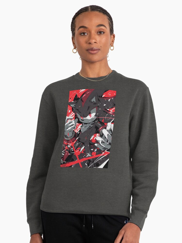 Black Airforce Energy Hedgehog - Streetwear Anime Hoodie Charcoal Heather