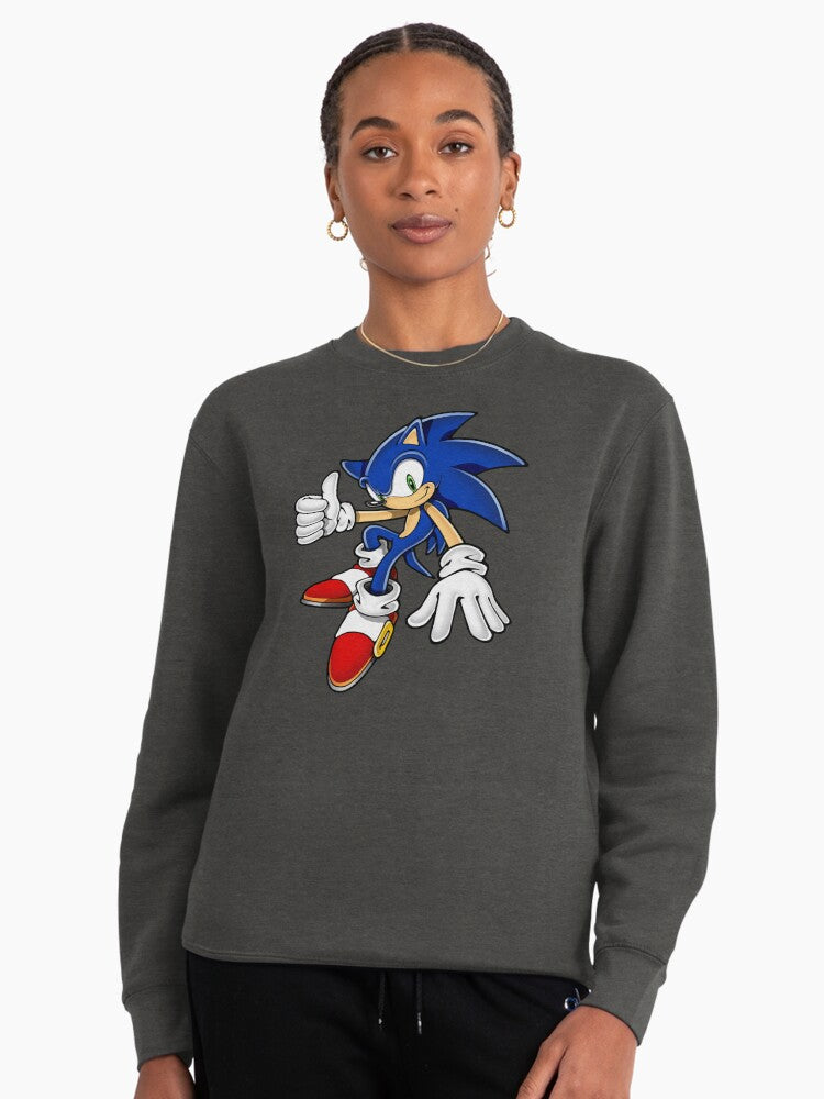 Sonic Hedgehog Classic Runner - Timeless Video Game Hoodie Charcoal Heather