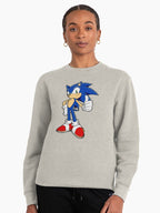 Sonic Velocity Graphic Hoodie - Classic Character Sweatshirt Oatmeal Heather