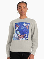 Sonic Blue Blur Hoodie - High Velocity Graphic Pullover Oatmeal Heather