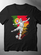 Cool Football Player Graphic Tee - Artistic Soccer Sports Shirt