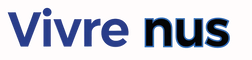 以Vivre nus为主，前面字体为实体蓝字，后面字体为黑色蓝筐